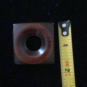 Vintage two tone wooden brooch